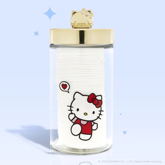 Hello Kitty Chic Large Reusable Jar + Premium Cotton Pads - Picture 2 of 3